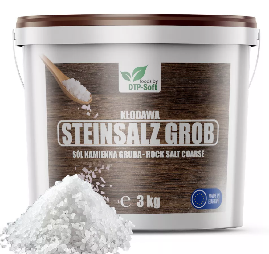3 kg Sale di Roccia Grosso in Secchio | Sale da Cucina | Naturale