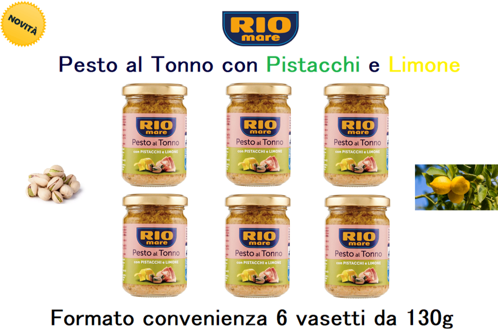 PESTO AL TONNO RIO MARE CON PISTACCHI E LIMONE PESTO RIO MARE PISTACCHIO 6x 130g