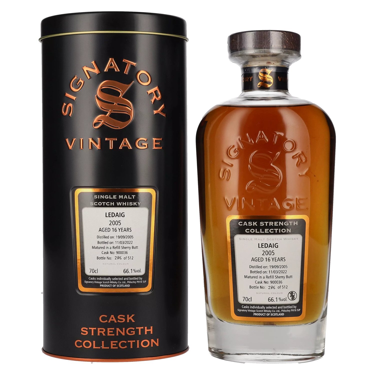 Signatory Vintage LEDAIG 16 Years Old Cask Strength 2005