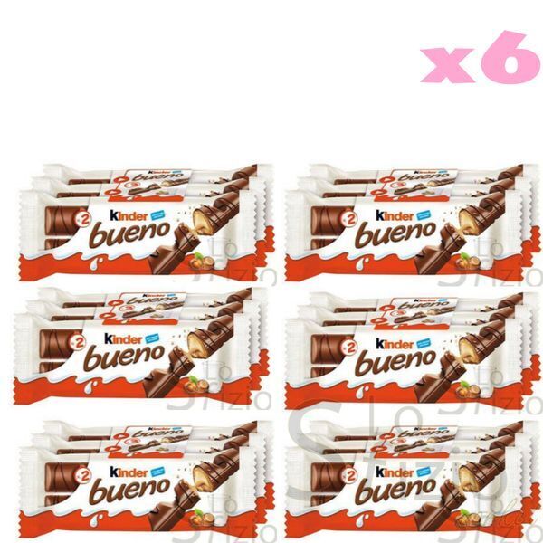 18 x KINDER BUENO CIOCCOLATO X2 BARRETTE INCARTATE SINGOLARMENTE 43 GR NOCCIOLA