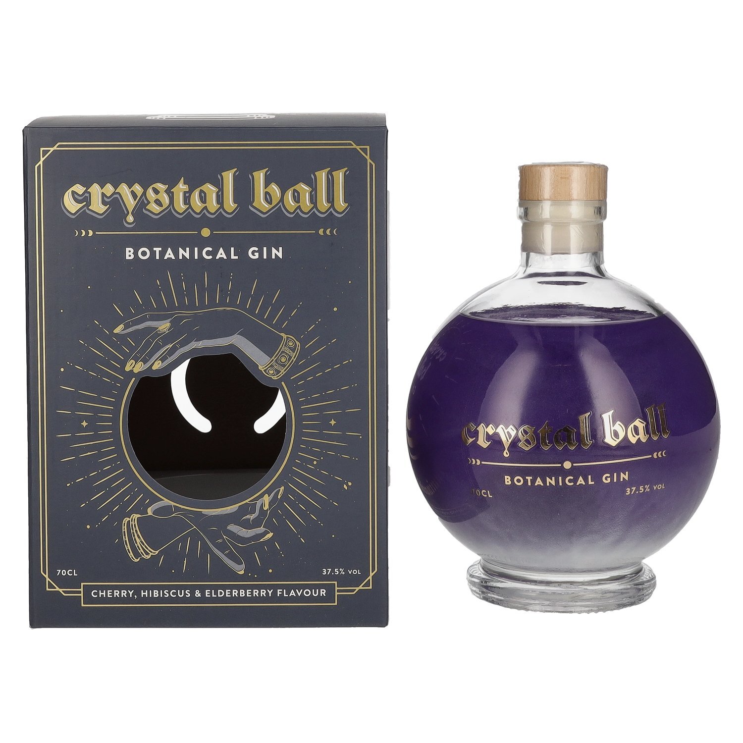 Crystal Ball Shimmer Gin con adesivo a luce LED