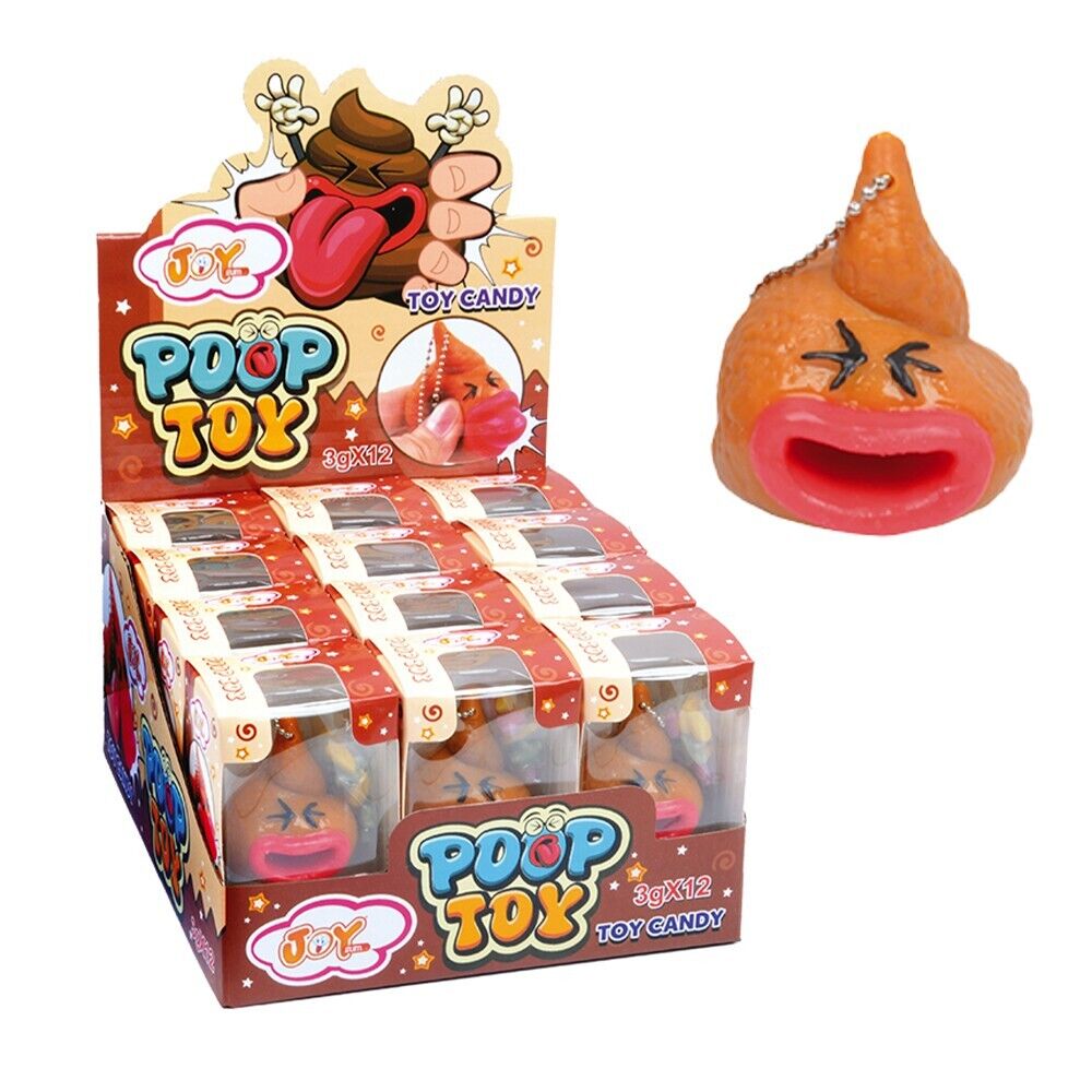 Poop Toy Portachiavi Antistress Con Caramelle Tutti Frutti Espositore 12pz