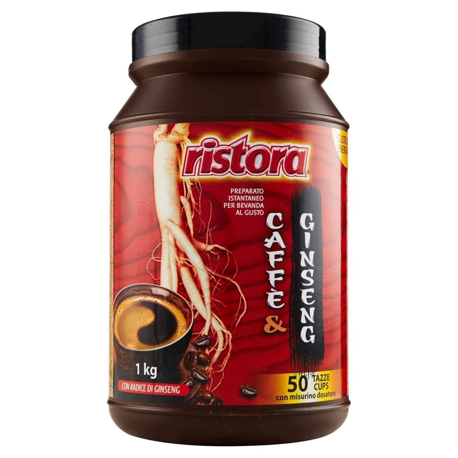 RISTORA Caffe' e Ginseng preparato istantaneo bevanda polvere senza glutine 1kg