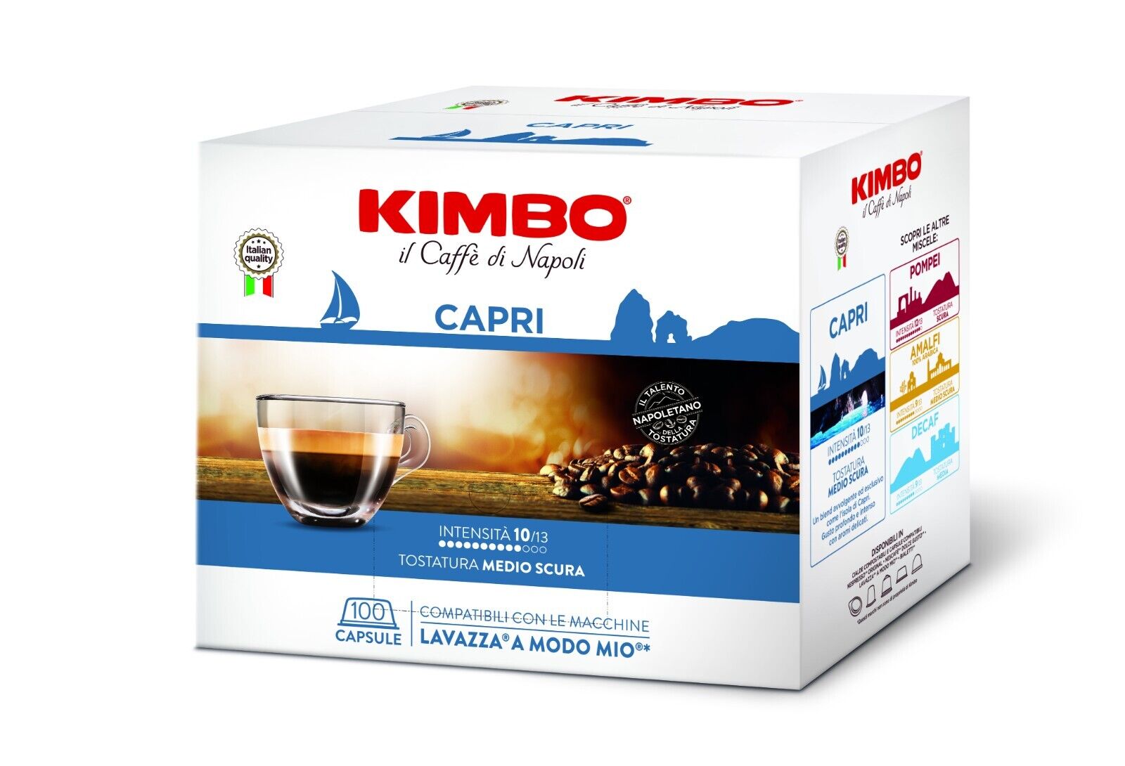 100 Capsule Kimbo Compatibili Lavazza A Modo Mio Miscela CAPRI
