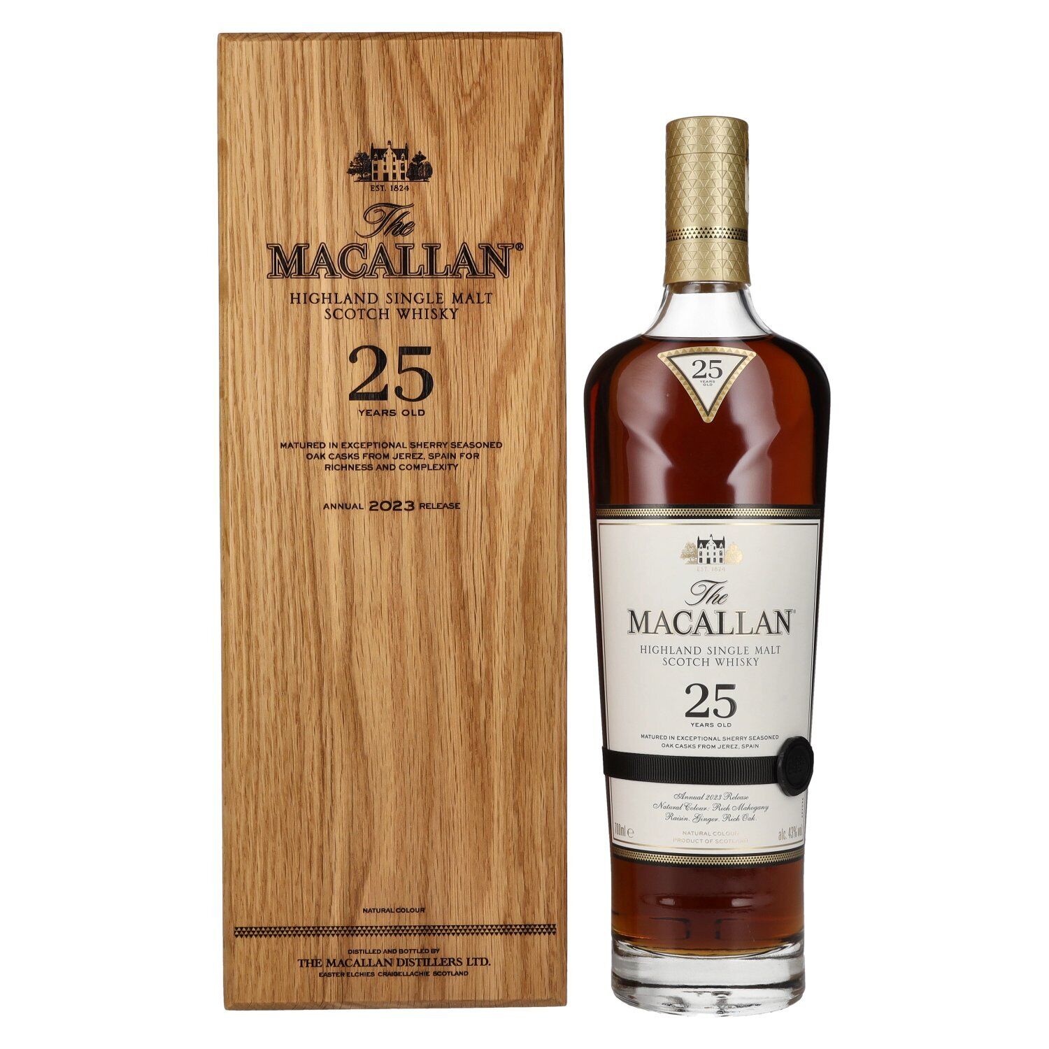 The Macallan 25 Years Old SHERRY OAK 2023 in cassa di legno