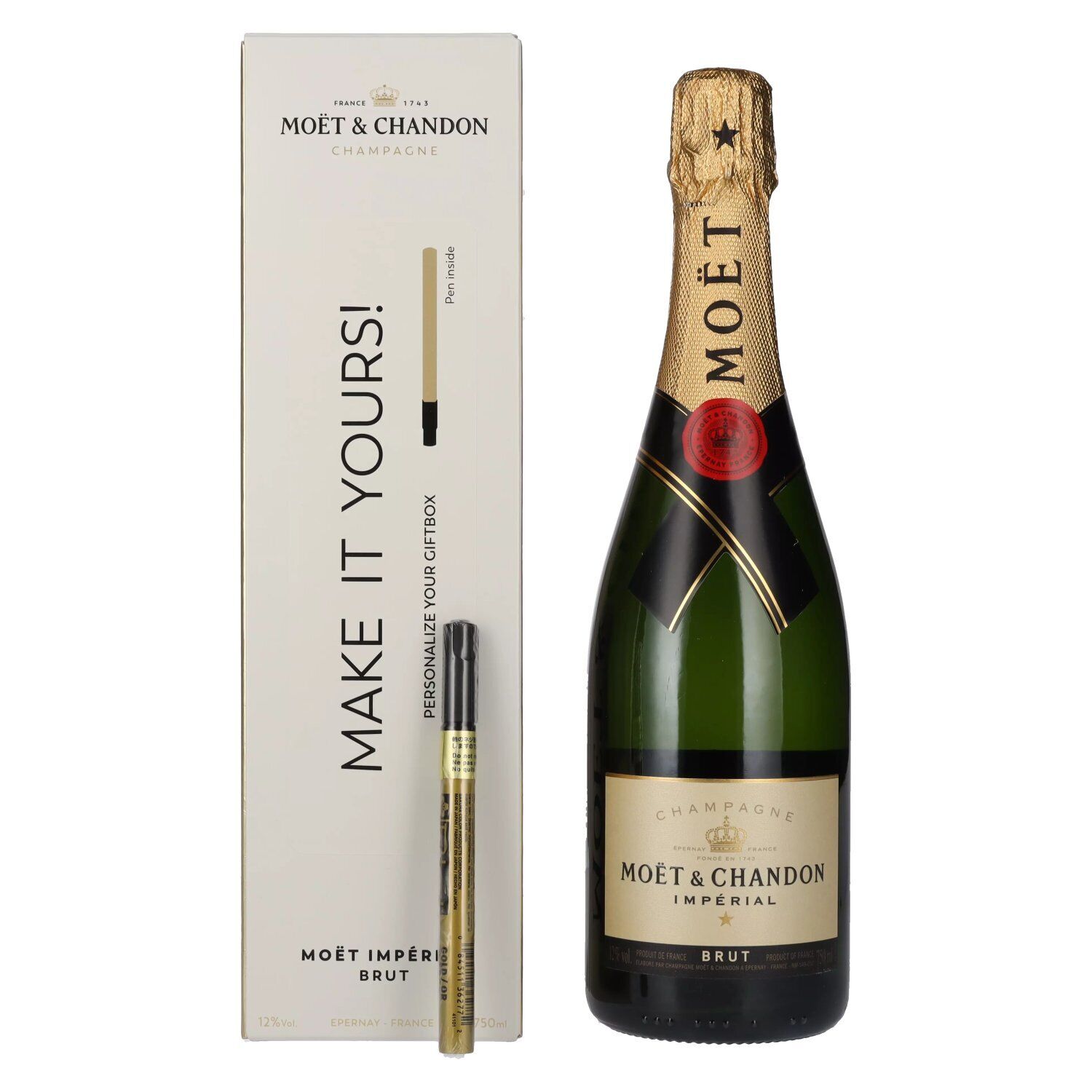Moët & Chandon Champagne IMPÉRIAL Brut All Year Long 2022 con matita d'oro