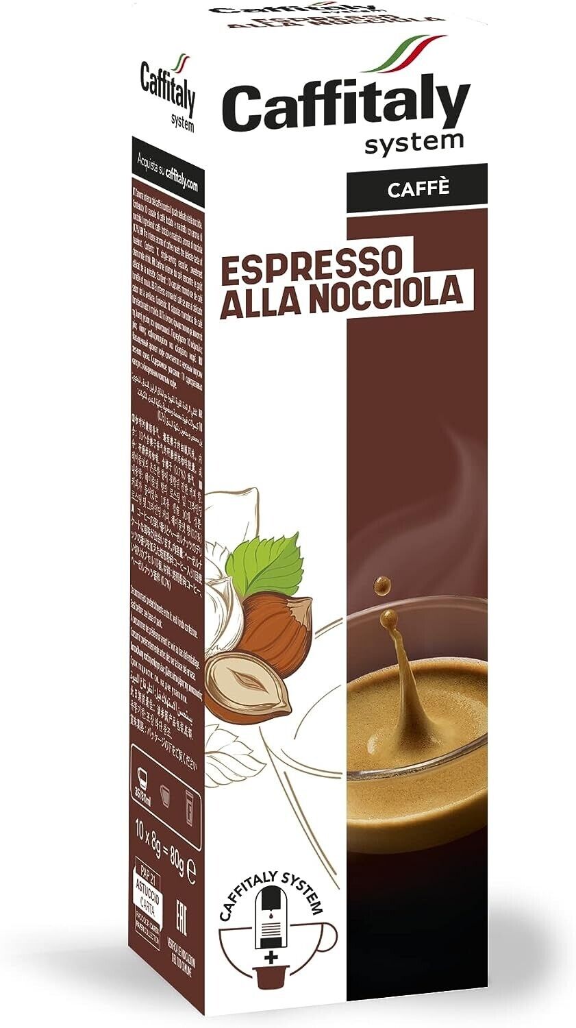 100 capsule CAFFITALY caffè Espresso NOCCIOLA Hazelnut coffee delicata bevanda