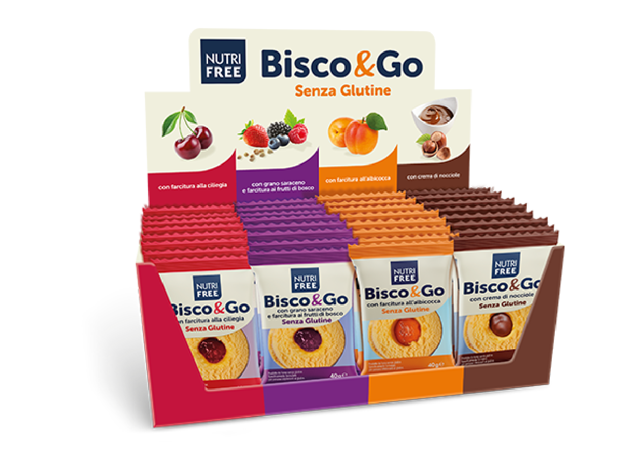 BISCOTTI BISCO&GO SENZA GLUTINE/LATTOSIO 32 PZ DA 40 GR GUSTI VARI