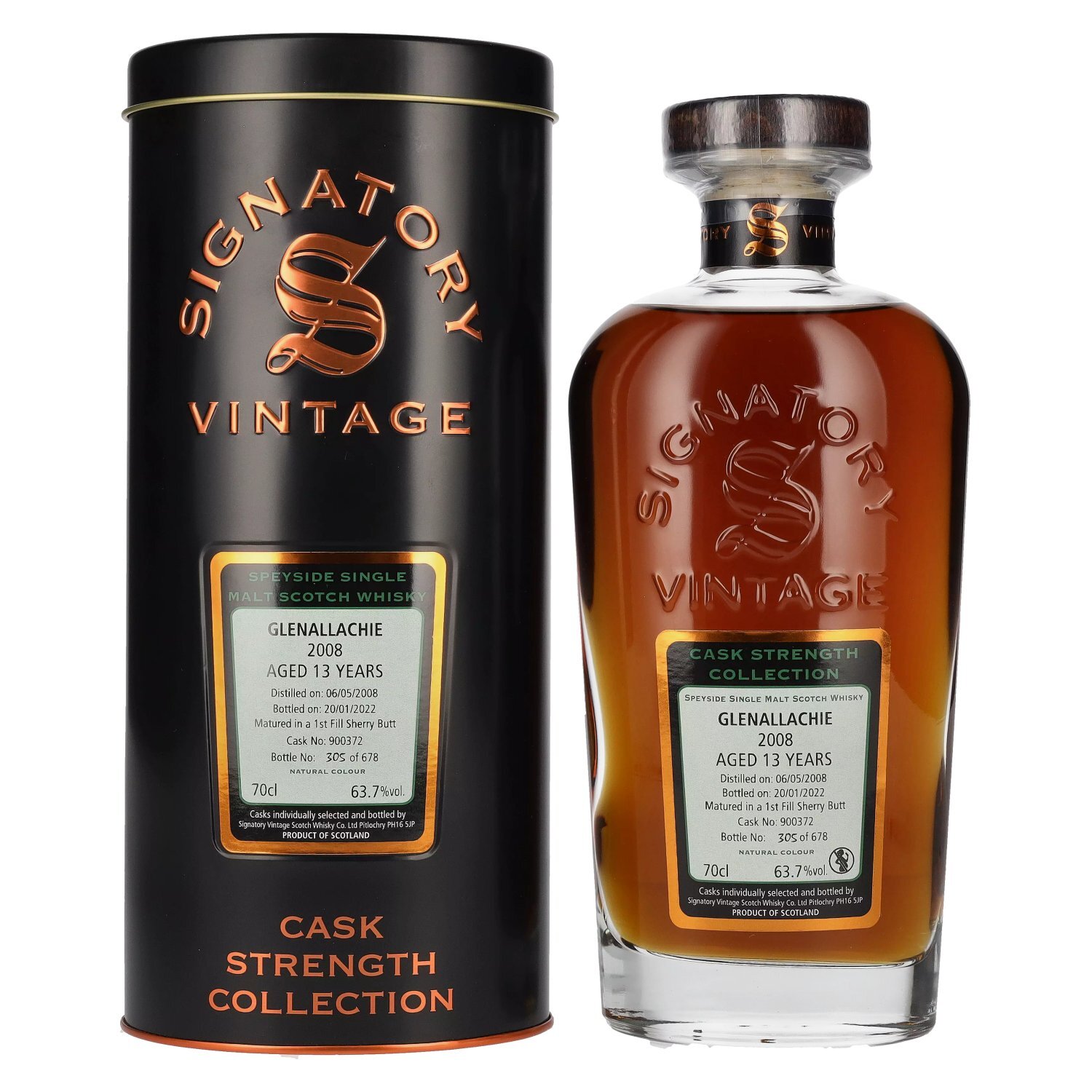 Signatory Vintage GLENALLACHIE 13 Years Old Cask Strength 2008