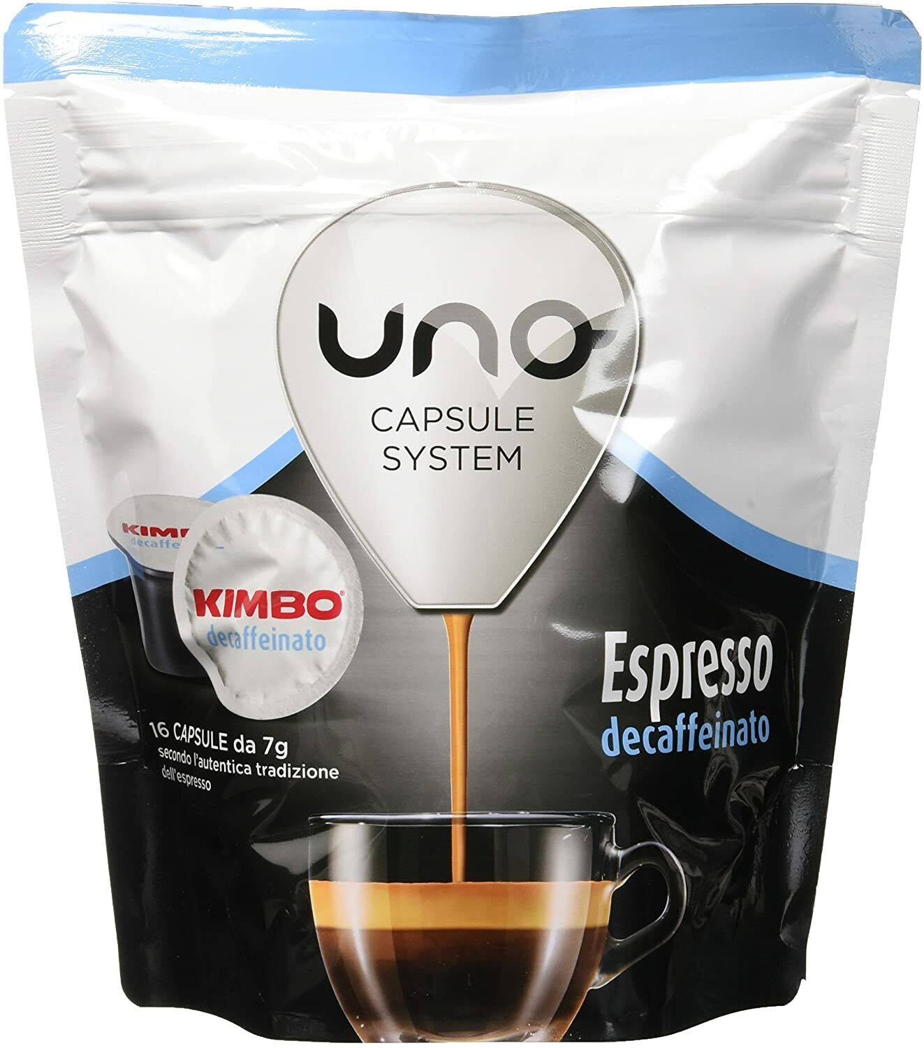OFFERTA JB 48 CIALDE CAPSULE CAFFE' KIMBO UNO SYSTEM MISCELA DECAFFEINATO DEK