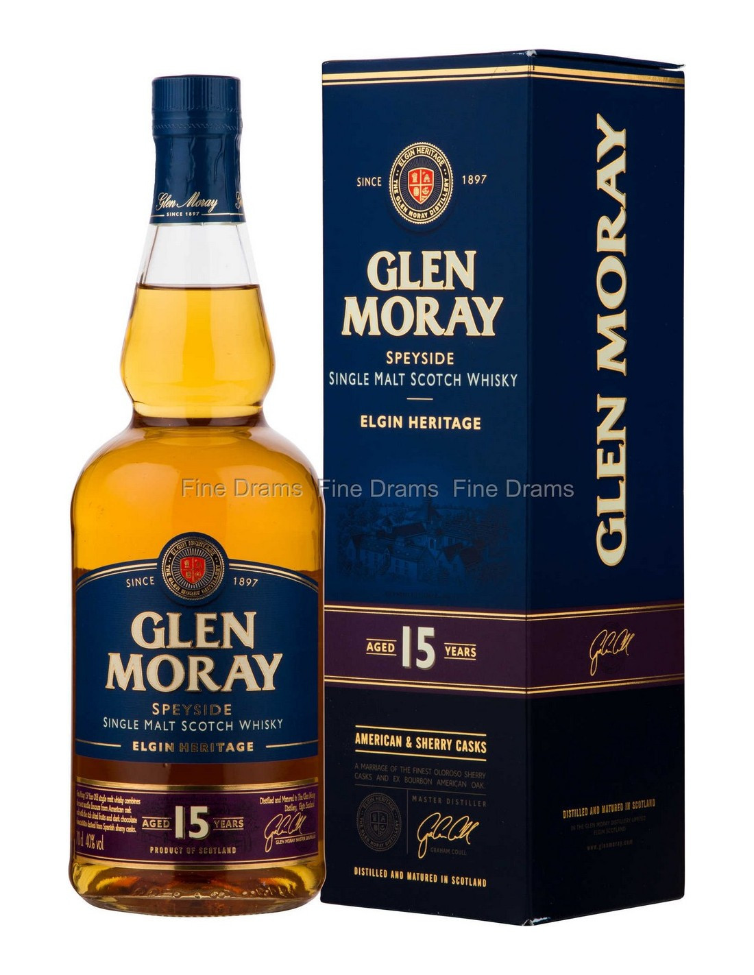 GLEN MORAY SHERRY CASK WHISKY 15 YO 40° CL 70