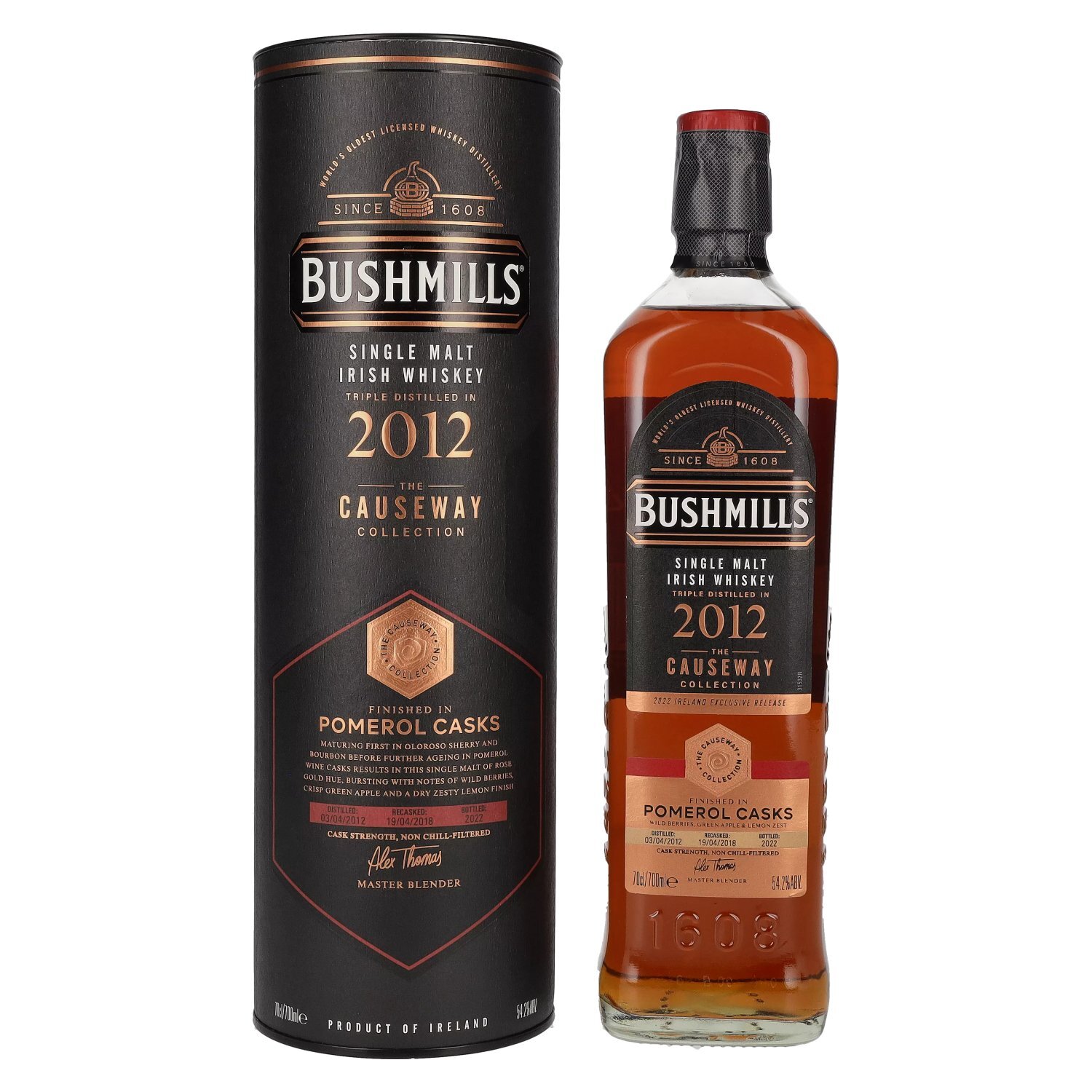 Bushmills THE CAUSEWAY COLLECTION Single Malt Pomerol Casks 2012