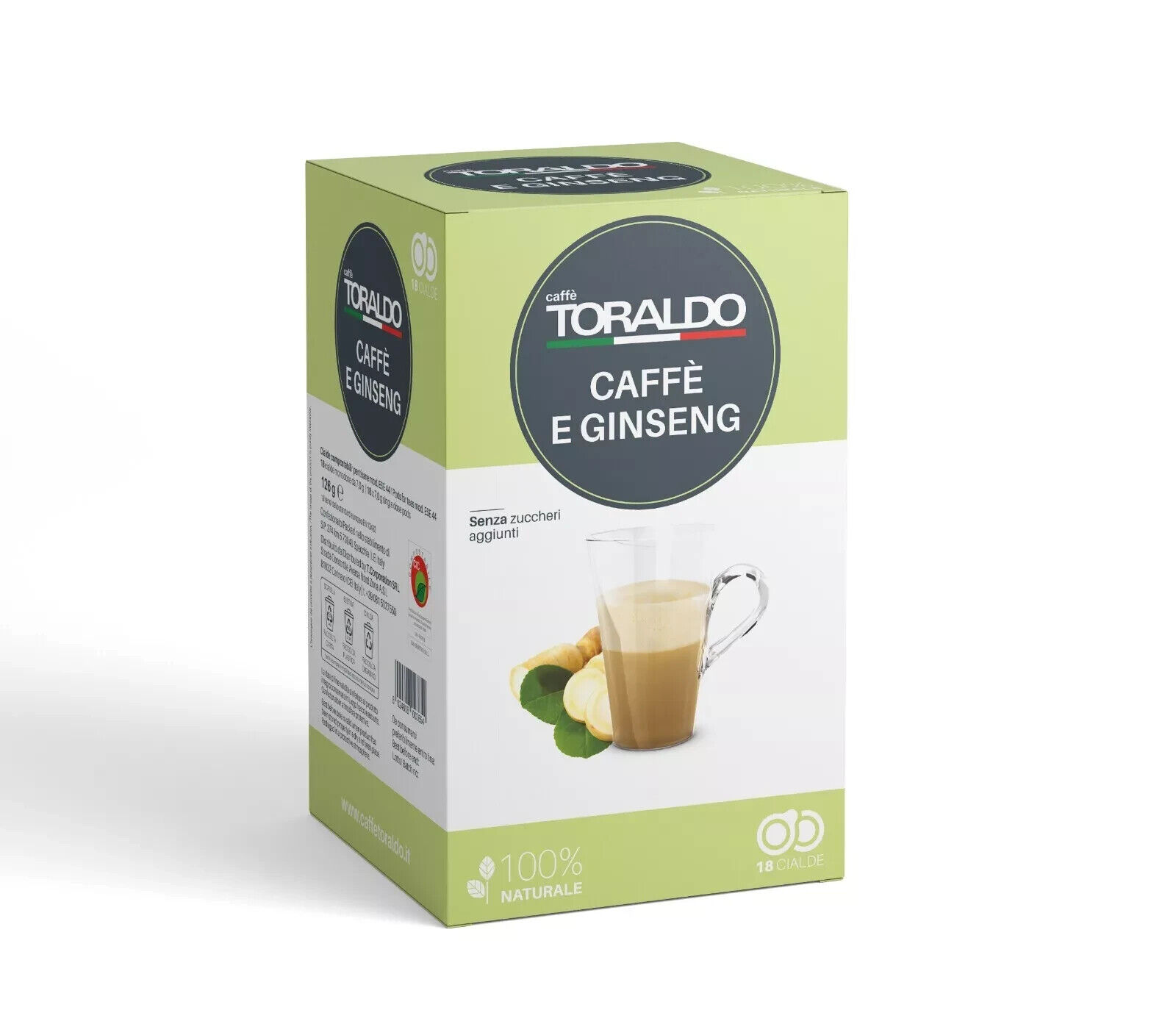 90 cialde caffè e Ginseng 44 mm Caffè Toraldo SPEDIZIONE GRATUITA