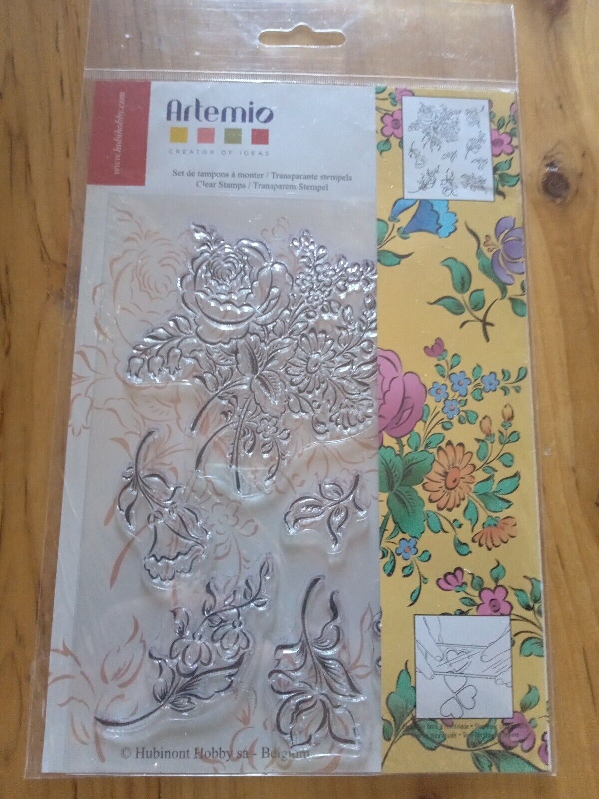 Artemio Clear stamps-9 tamponi, Silicone, Trasparente,  floreale patchwork
