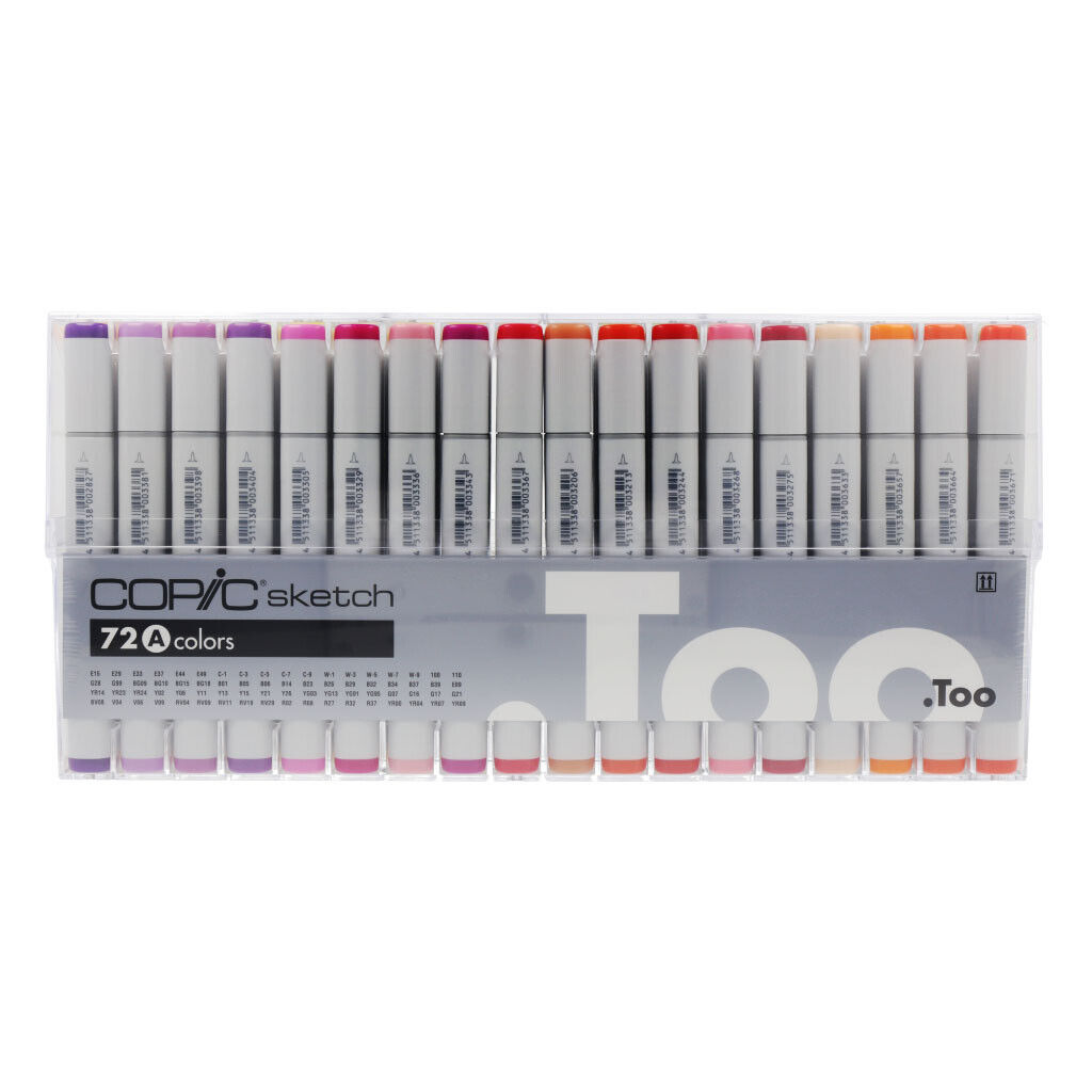 Copic Sketch Marker 72 Color Set Premium Artist Markers A, B, C, D, E Type