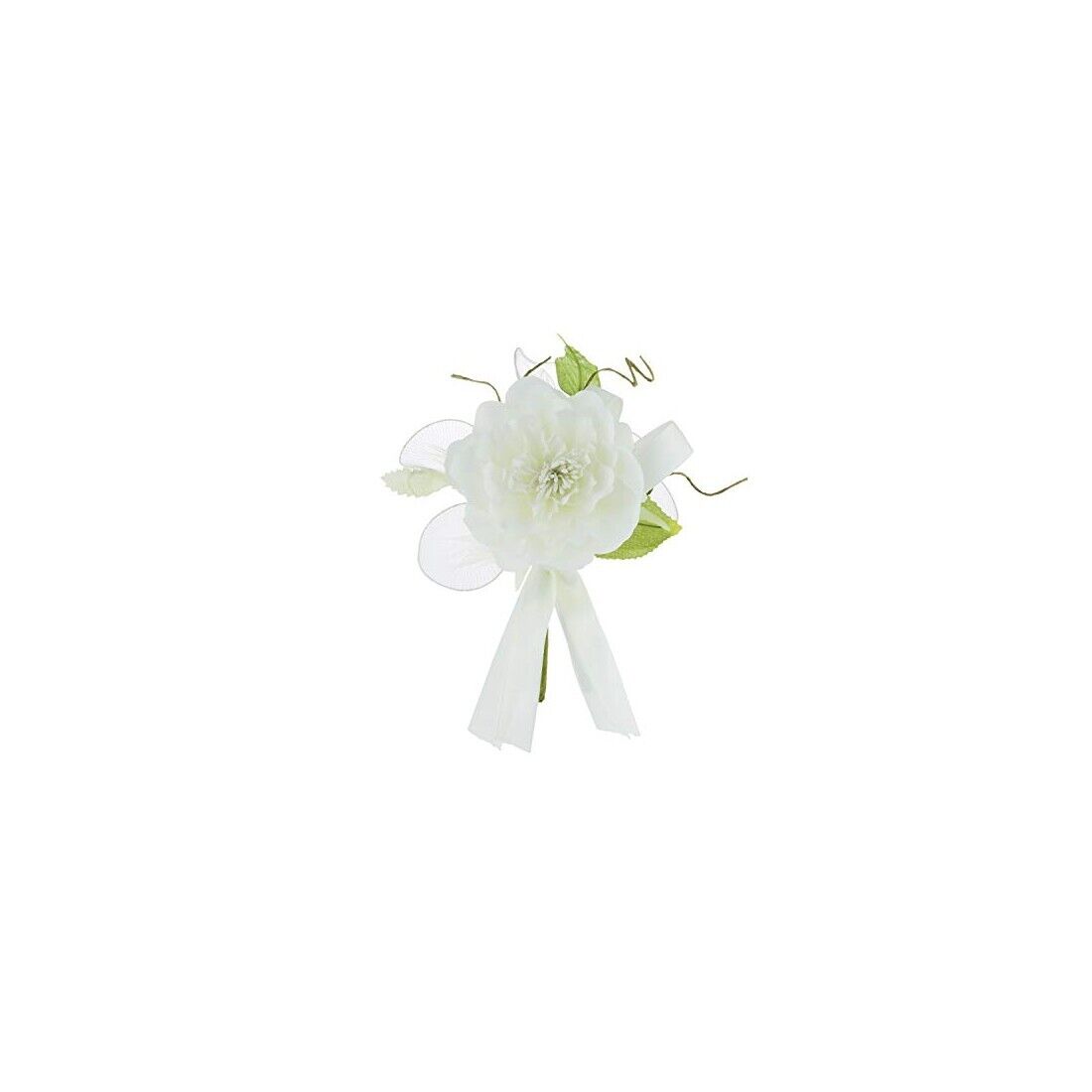 6 pz fiori artificiali | fiore con 5 racchette nastro cream 7x13 cm bomboniera s