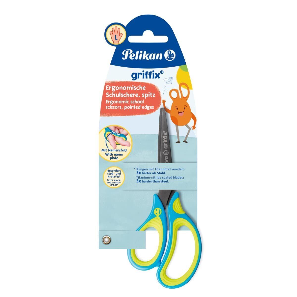 Pelikan Griffix School Scissors for Right-Handed/Left-Handed Users For Left-Hand