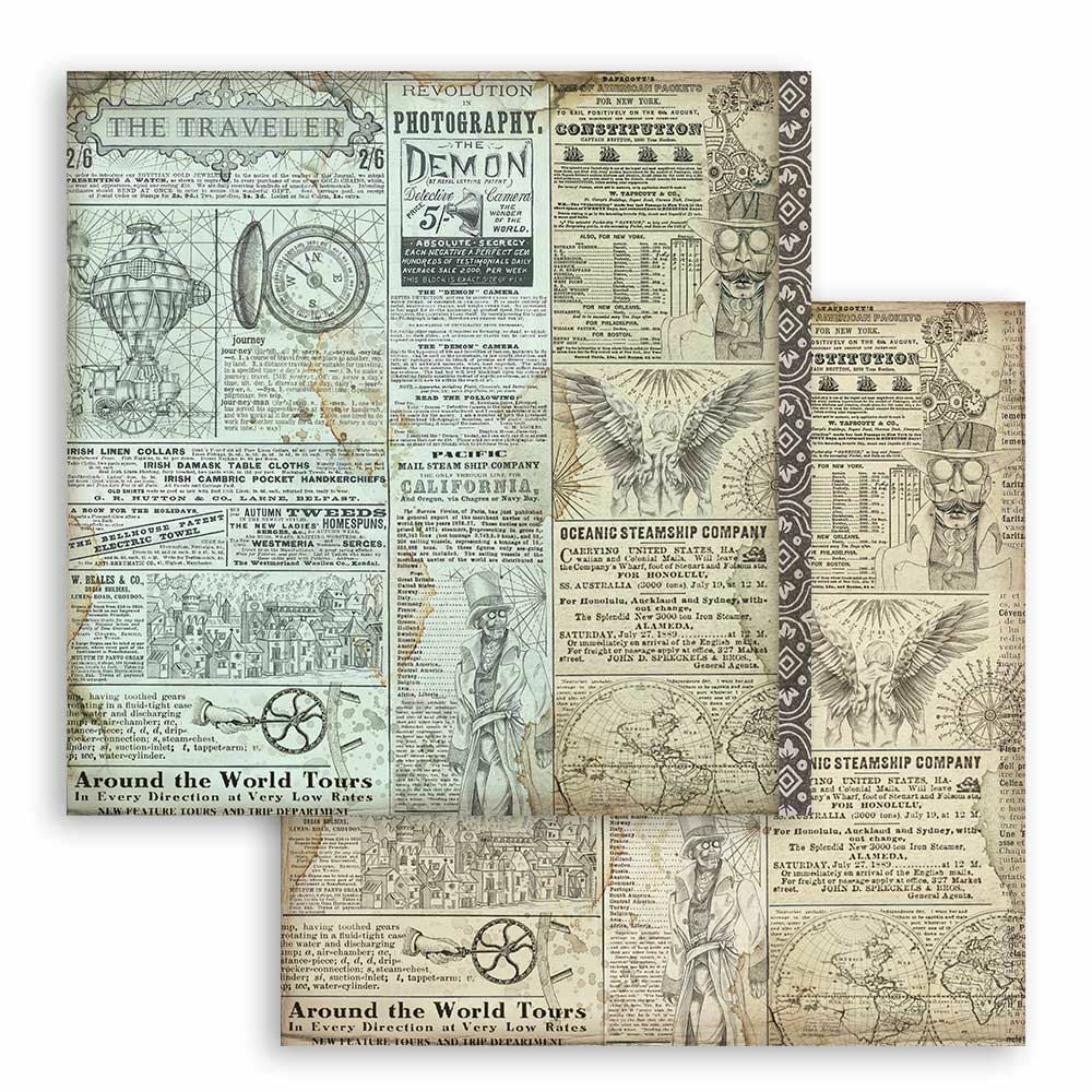 Carta Scrap Sir Vagabond The Traveler by Stamperia per decorazioni