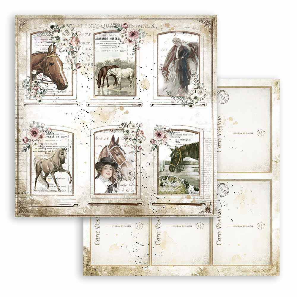 Carta Scrap Romantic Horses cards cavalli Stamperia