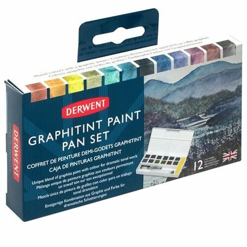 Derwent Graphitint Set da Viaggio con 1 x Tavolozza con 12 Vernici e 5 (B0c)