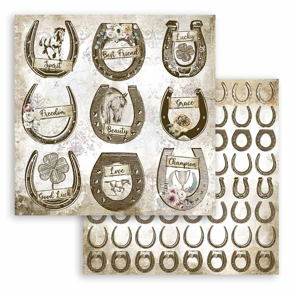 Carta Scrap Romantic Horses ferro di cavallo by Stamperia