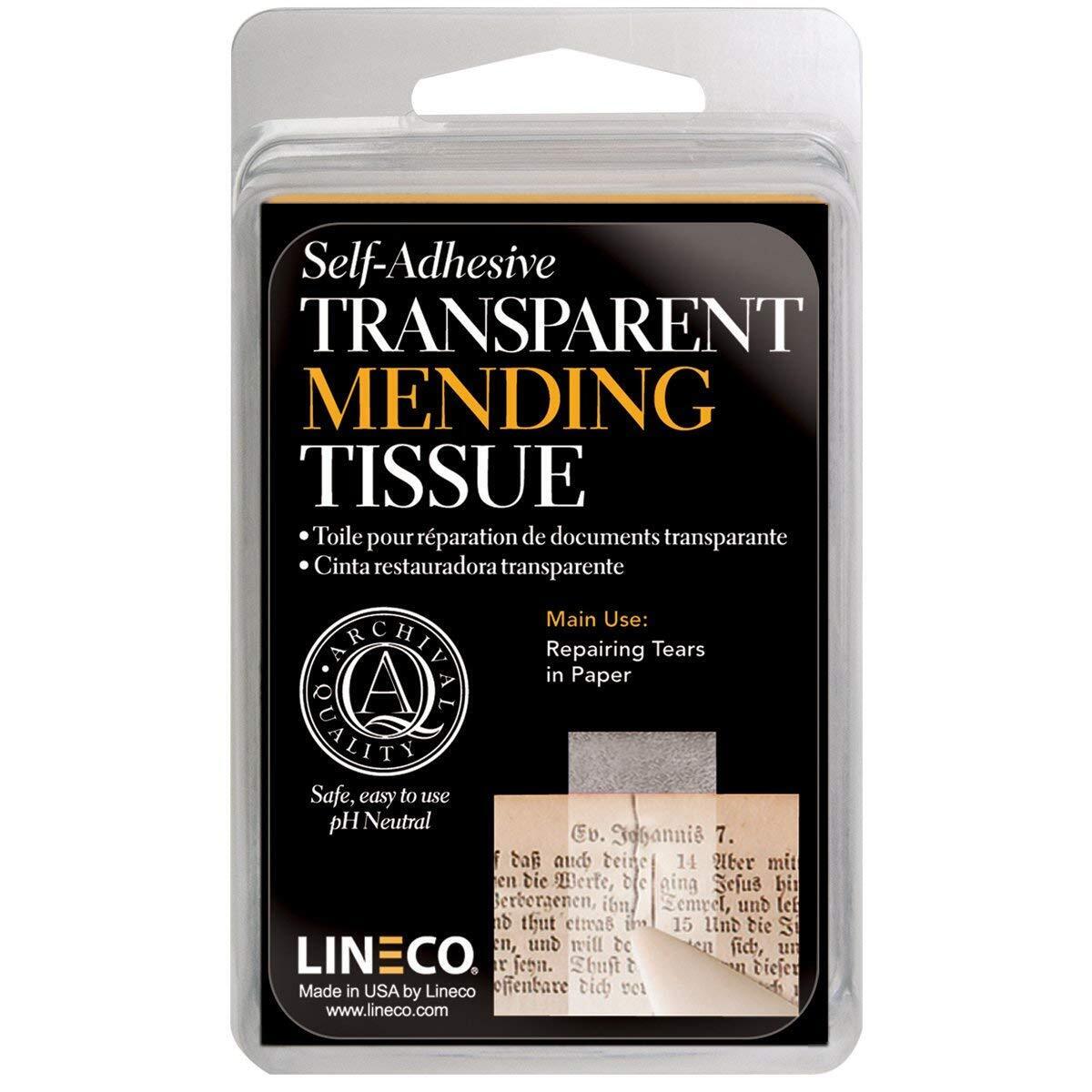 Lineco Book Mending Tissue Trasparente Autoadesivo 12 mm x 3,65 m