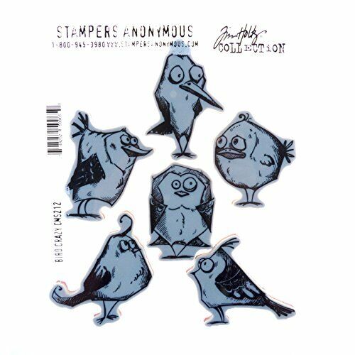 Stampers Anonymous, Set di timbri in gomma, motivo: Uccelli pazzerelli (A0x)