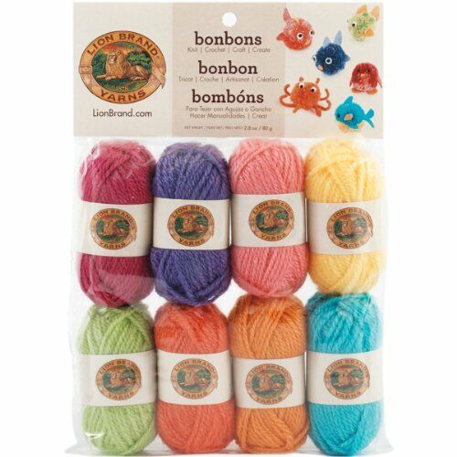 Lion Brand Yarn Company - Gomitoli Bonbons, colori accesi (D3u)