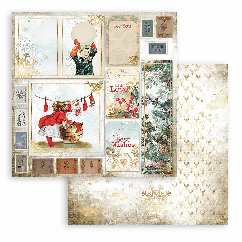 Carta Scrap Romantic Christmas Cartoline