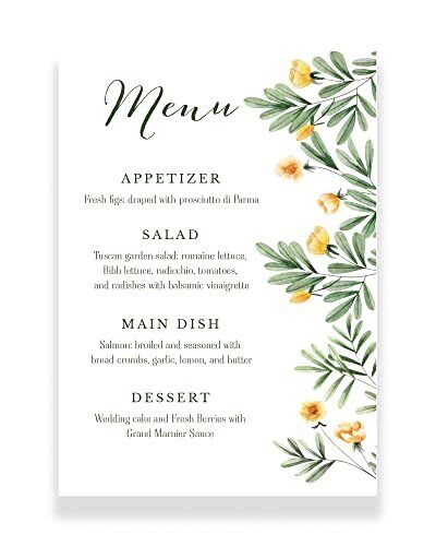 Menu per Cerimonia Matrimonio Nozze in Cartoncino A5 (Design 4) (c3q)
