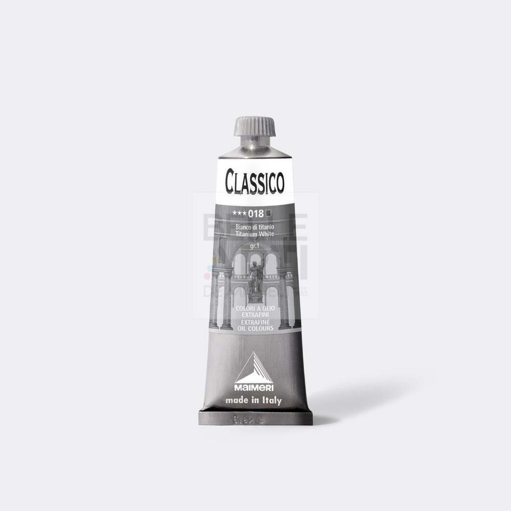 COLORE AD OLIO SERIE CLASSICO DA 60 ml. 018 BIANCO TITANIO