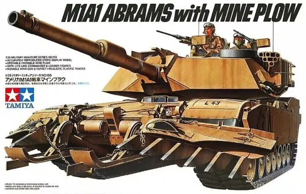 Tamiya 35158 M1A1 Abrams With Mine Plow Kit Montaggio 1/35