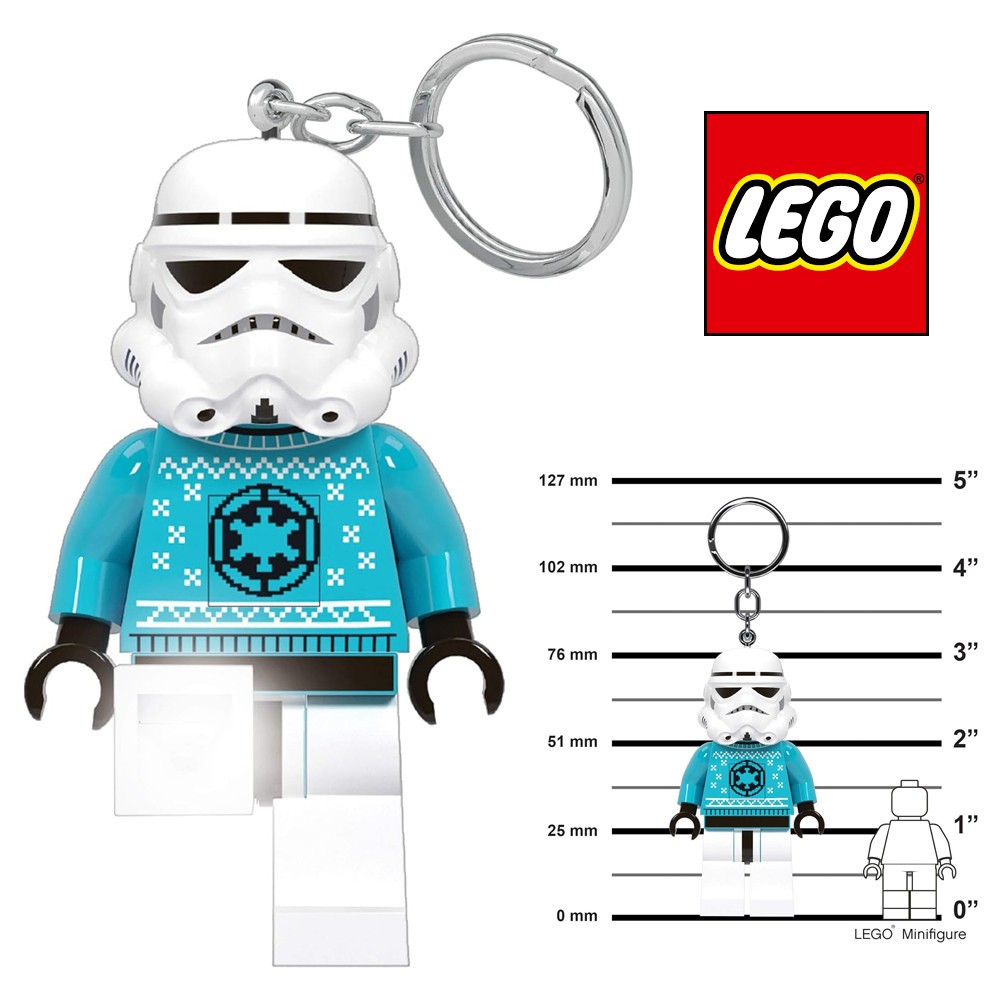 LEGO PERSONAGGIO STAR WARS STORM TROOPER PORTACHIAVI TORCIA CON LUCE LED ALTEZZA