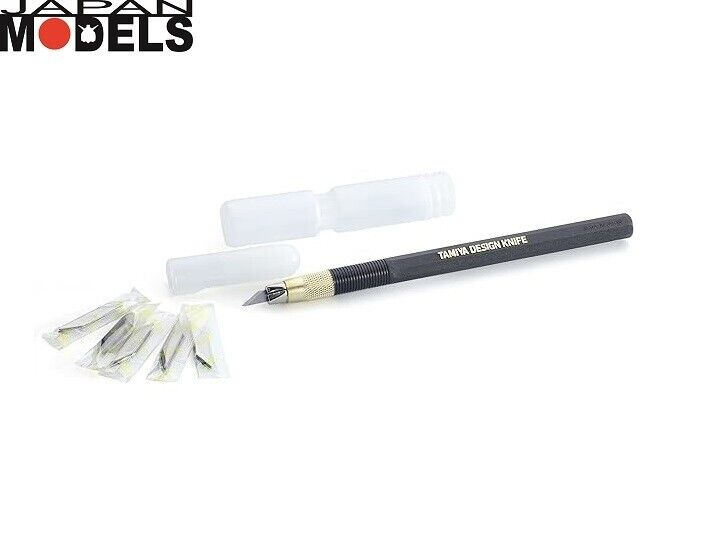 DESIGN KNIFE - Cutter  con 30 lame di ricambio Tamiya Craft Tools 74020 New