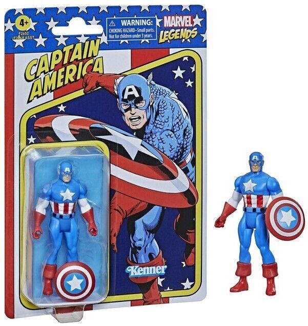 HASBRO MARVEL LEGENDS KENNER RETRO COLLECTION ACTION FIGURE CAPTAIN AMERICA 10CM