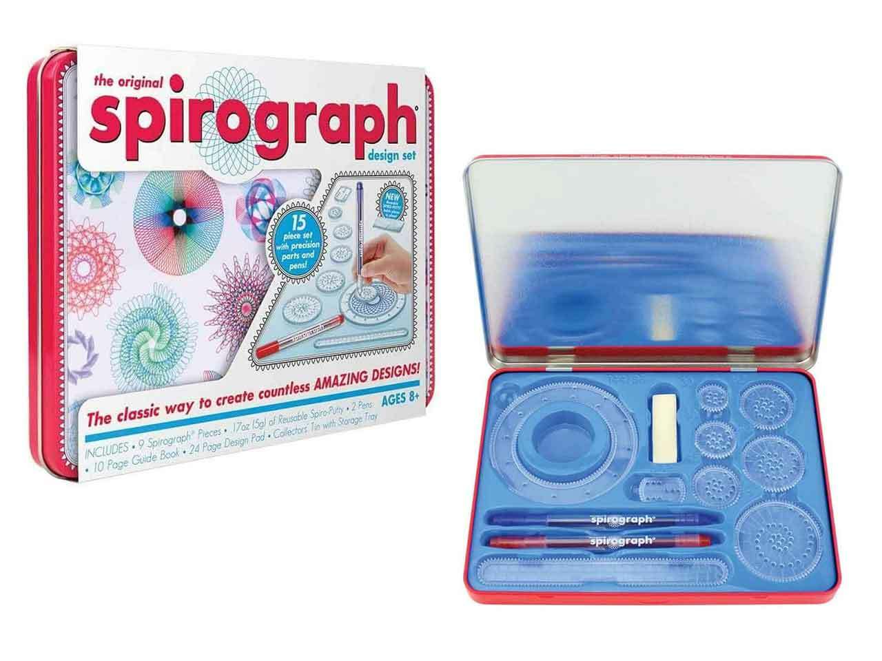 GRANDI GIOCHI SPIROGRAPH DESIGN SET CONFEZIONE IN LATTA