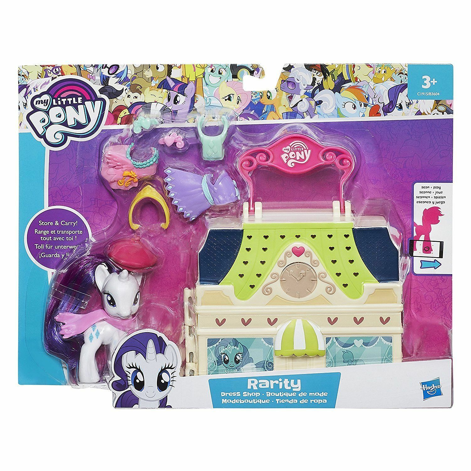 HASBRO MY LITTLE PONY MINI PLAYSET EQUESTRIA VALIGETTA RARITY