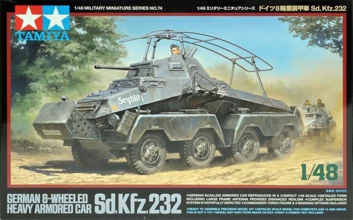Tamiya TA32574 GERMAN 8-WHEELED HEAVY ARMORED CAR Sd. Kfz. 232 KIT 1:48 Kit Mezz