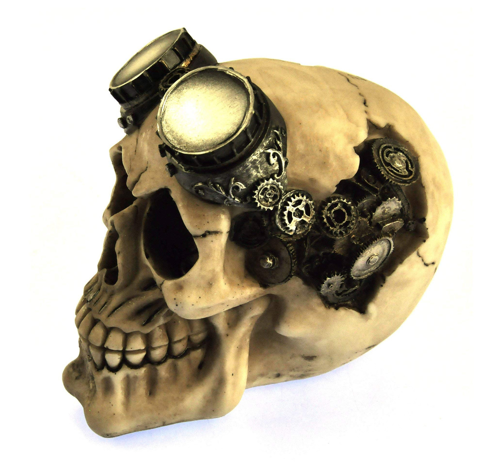 Nemesis Now Goggles Steampunk Skull Figure, Skull Ornament, 15cm