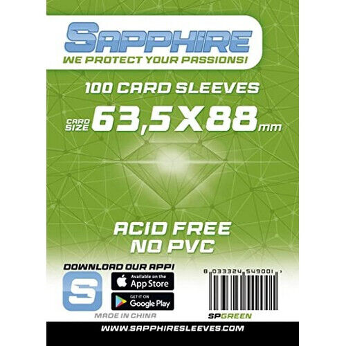 100 Board Game Sleeves 63,5 x 88 mm Sapphire Foderine per Giochi da Tavolo
