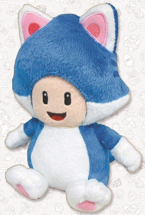 Super Mario Toad Gatto ver. Peluche 21 cm. - Toad Cat Version Plush MULTIPLAYER