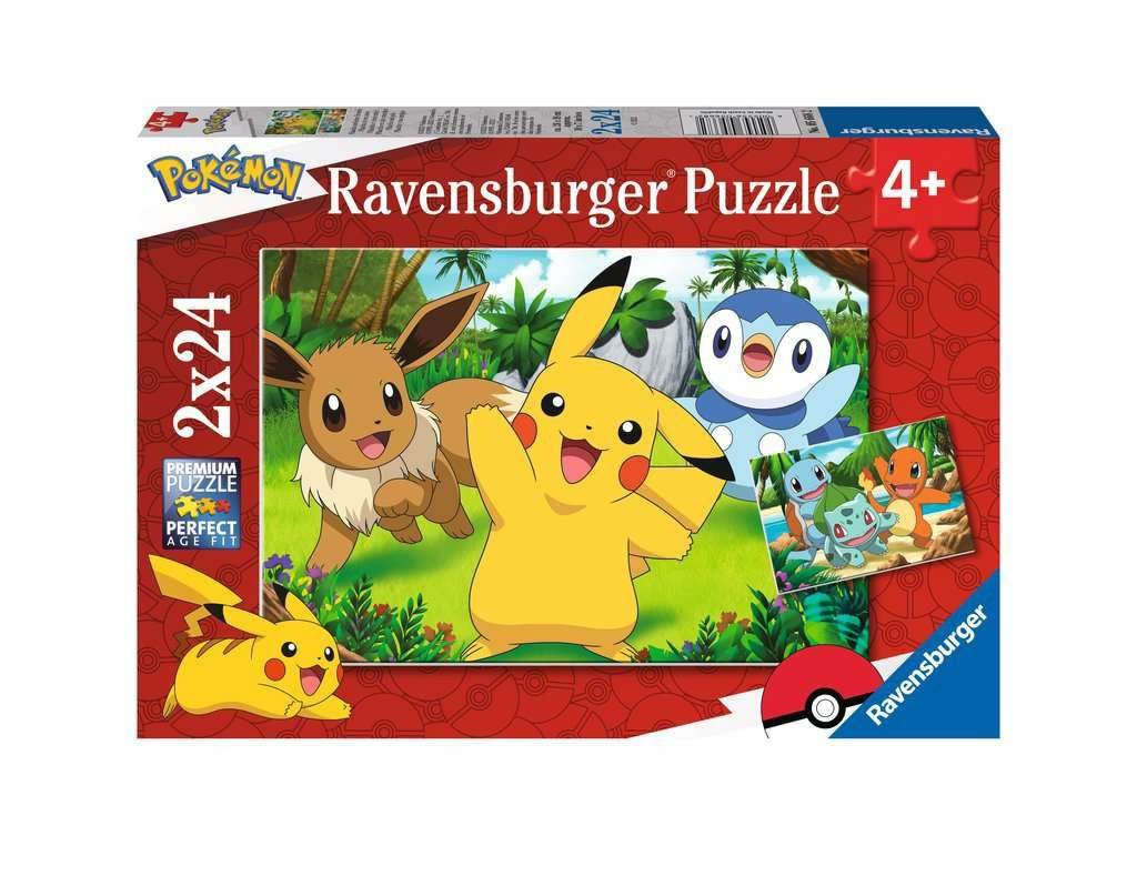 PUZZLE 2X24 POKEMON ravensburger 2 PUZZLE DA 24 PEZZI età 4+