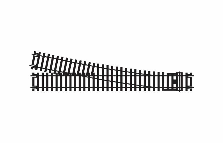 1 X Hornby Calibro di Oo Destra Express Punto 245mm Pista - R8078