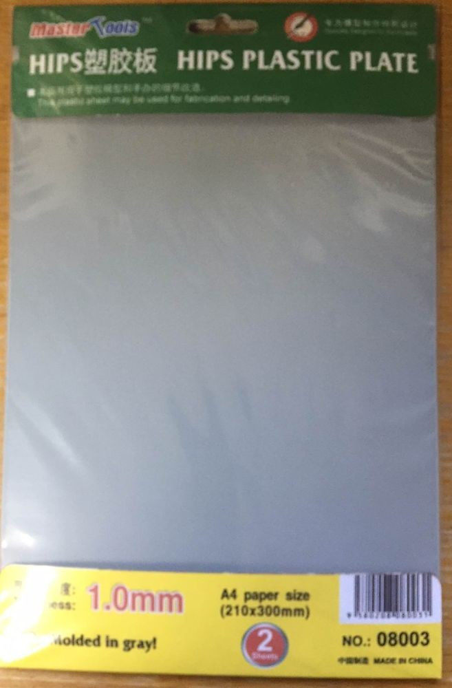 MASTER TOOLS 08003 UTENSILI FOGLIO DI PLASTICA HIPS 1,0 MM (210MMX300MMX2PC)