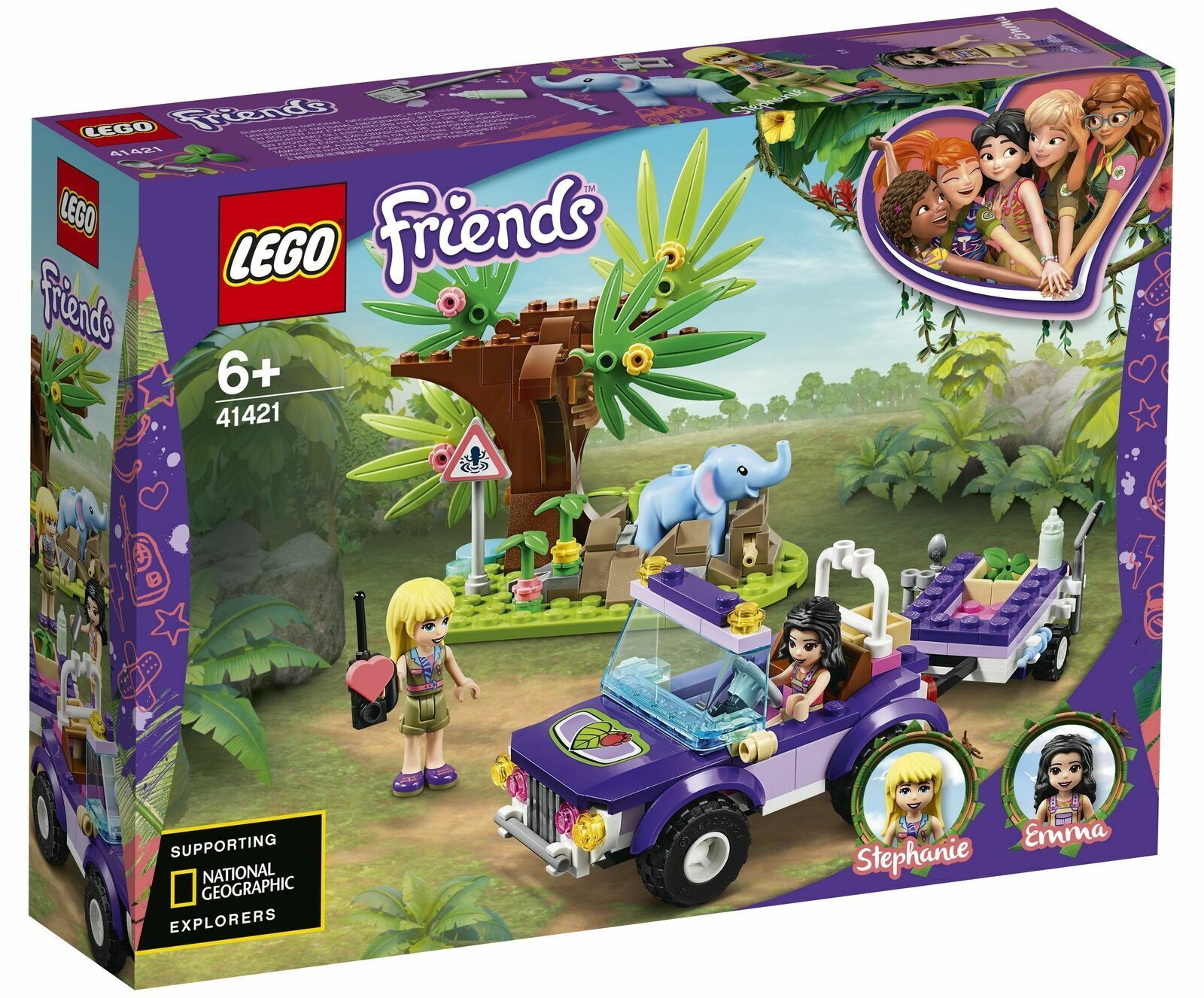 LEGO FRIENDS - SALVATAGGIO NELLA GIUNGLA DELL' ELEFANTINO  ANNI 6+    ART 41421