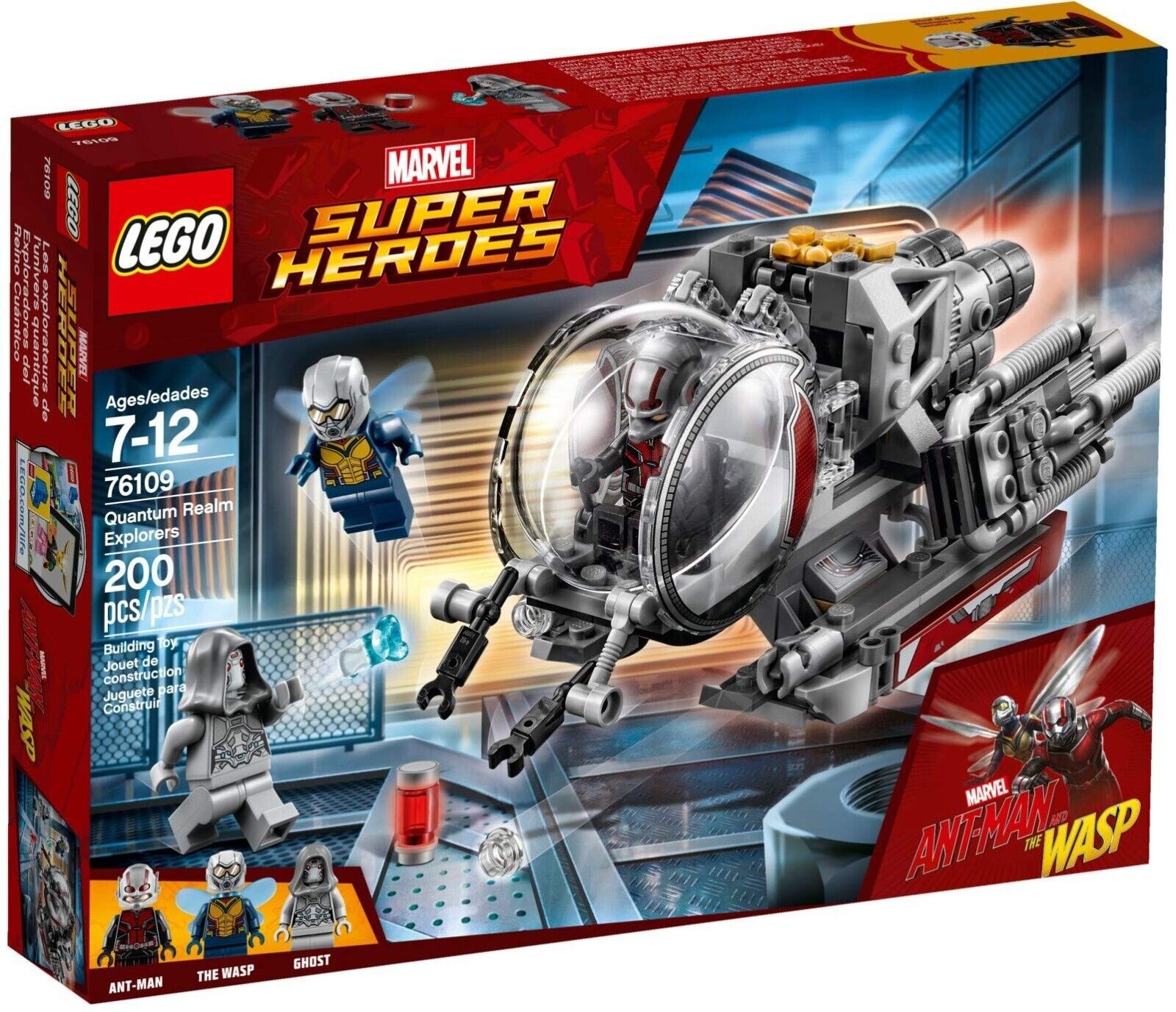 LEGO ESPLORATORE SUPER HEROES 76109 ANT-MAN E WASP VEICOLO QUANTICO MARVEL