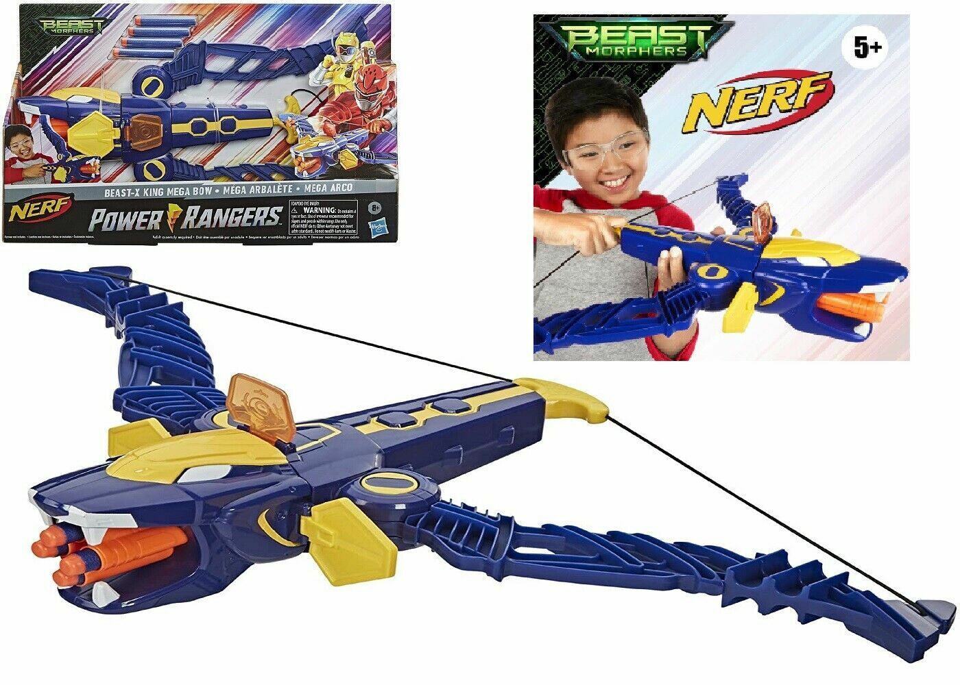 Nerf Power Rangers Bestia Morphers Beast-X King Meag Arco Nuovo Hasbro