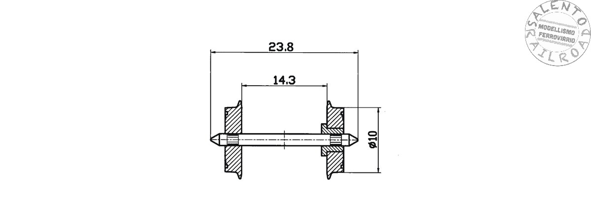 ricambi ROCO 40180 set 2 assi in metallo 10 mm corrente DC - 1:87