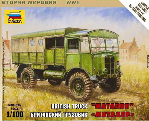 1:100 Zvezda British Wwii Truck Matador Kit Z6175 Modellino