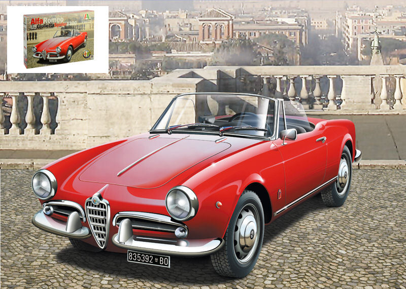 Alfa Romeo Giulietta Spider 1600 Plastic Kit 1:24 Model ITALERI